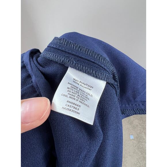 Halogen Navy Tie Waist Wide Leg Cropped Pants Size Large NWT - Picture 6 of 6